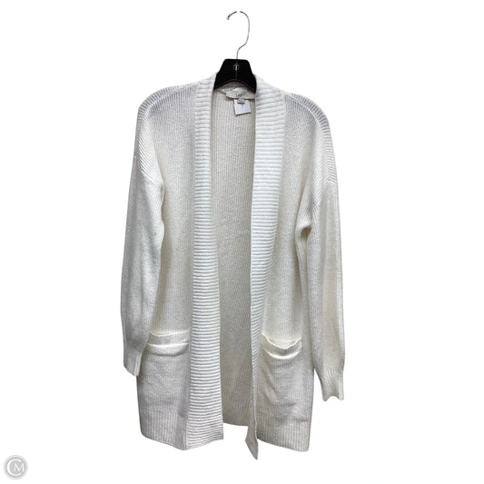 Sweater Cardigan By Loft In White, Size: M