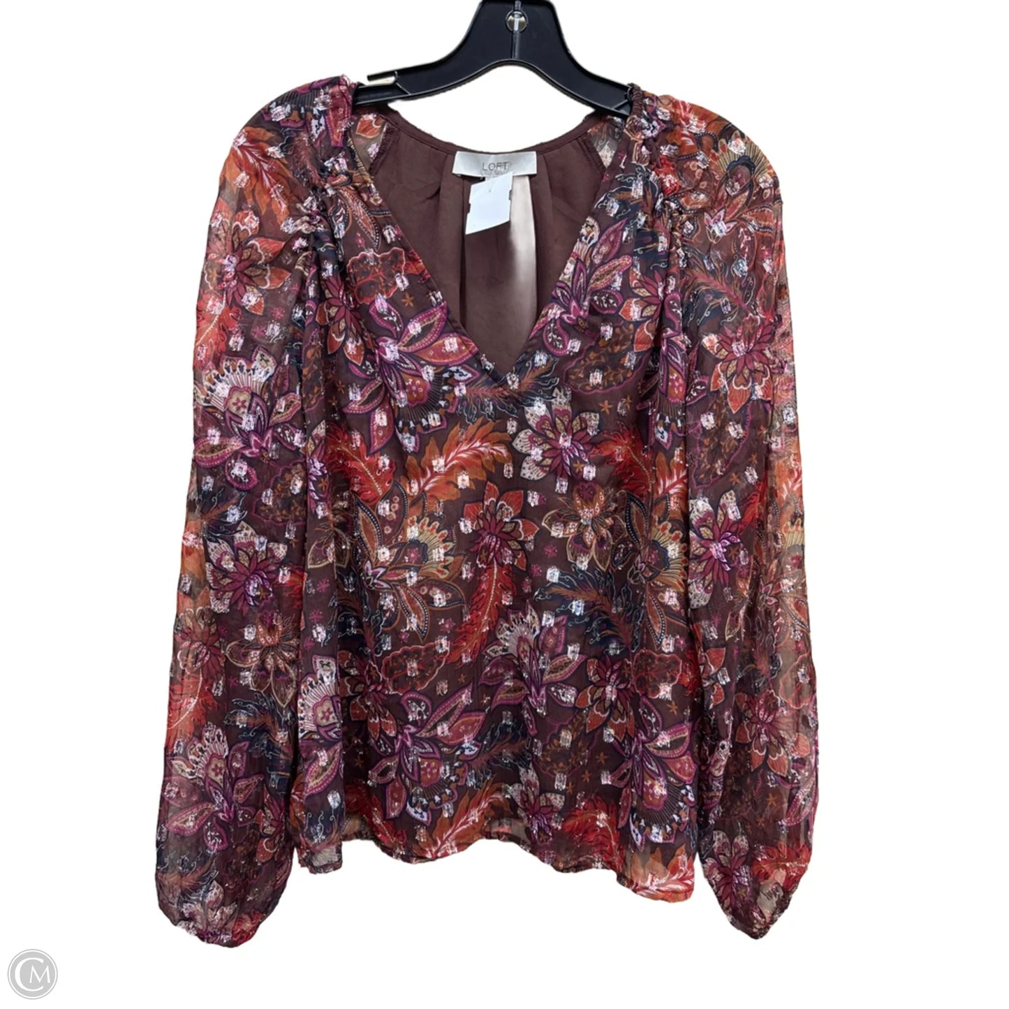 Top Long Sleeve By Loft In Multi-colored, Size: M
