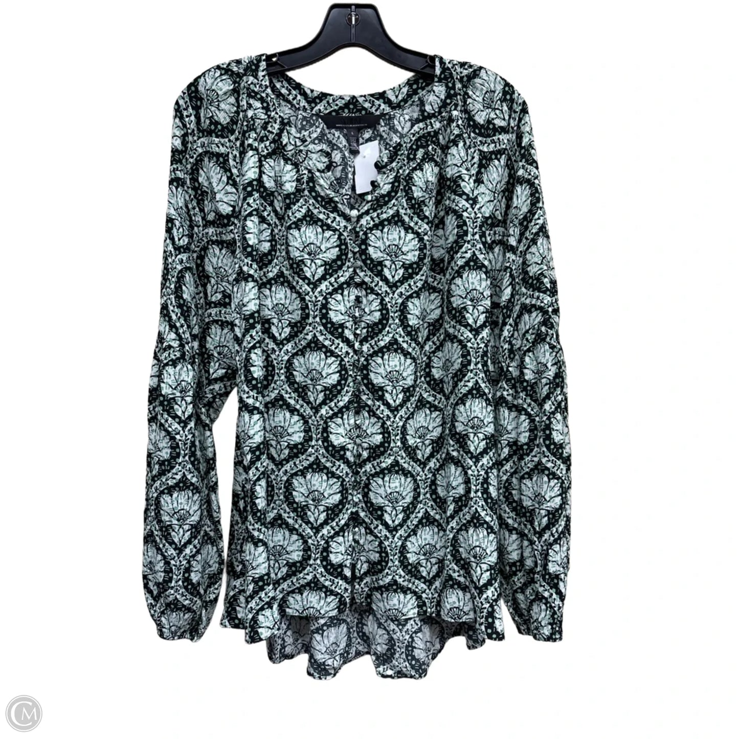Top Long Sleeve By White House Black Market In Green, Size: L