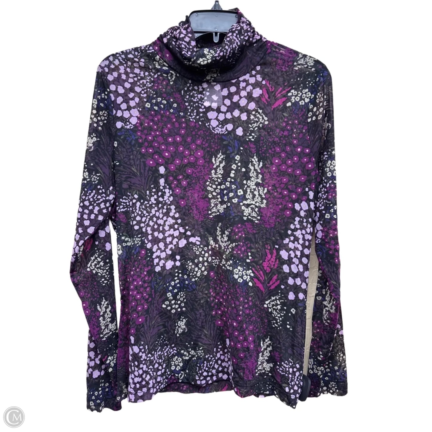 Top Long Sleeve By White House Black Market In Floral Print, Size: L