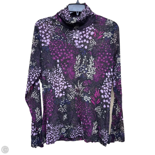 Top Long Sleeve By White House Black Market In Floral Print, Size: L