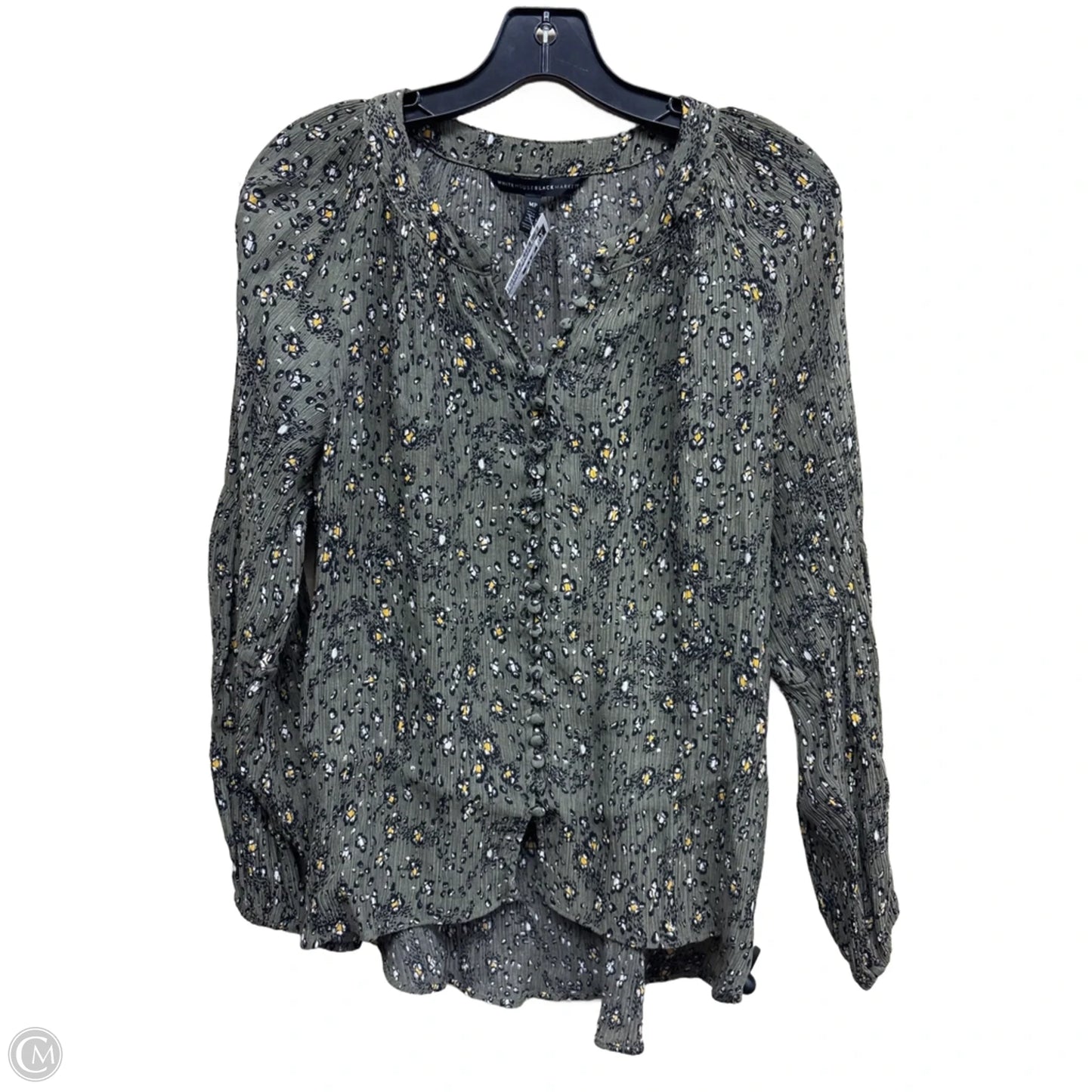 Top Long Sleeve By White House Black Market In Floral Print, Size: M