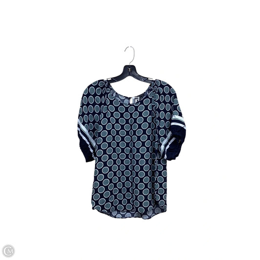 Top Short Sleeve By Ann Taylor In Polkadot Pattern, Size: M