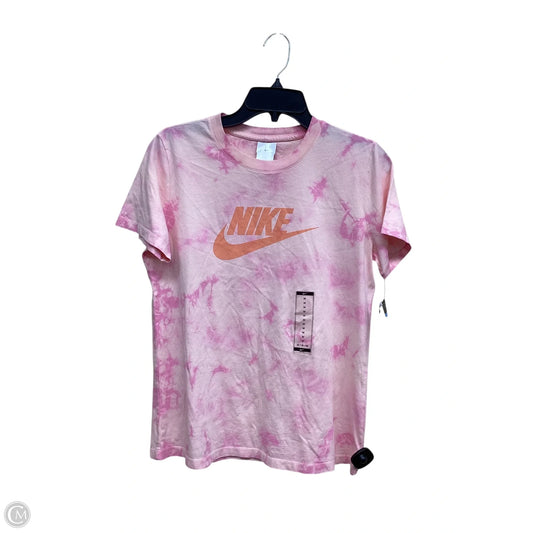 Athletic Top Short Sleeve By Nike In Pink, Size: M