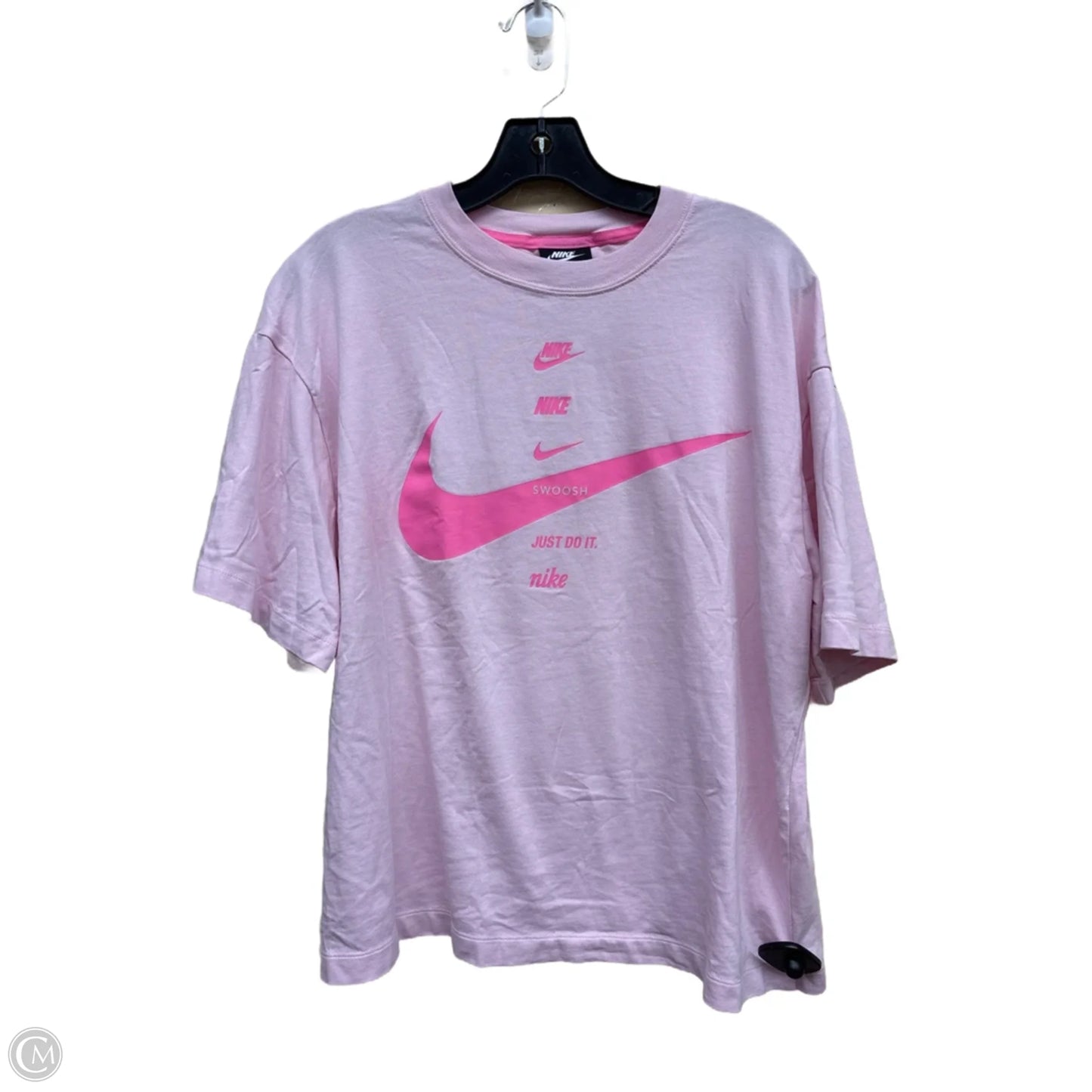 Athletic Top Short Sleeve By Nike In Pink, Size: M