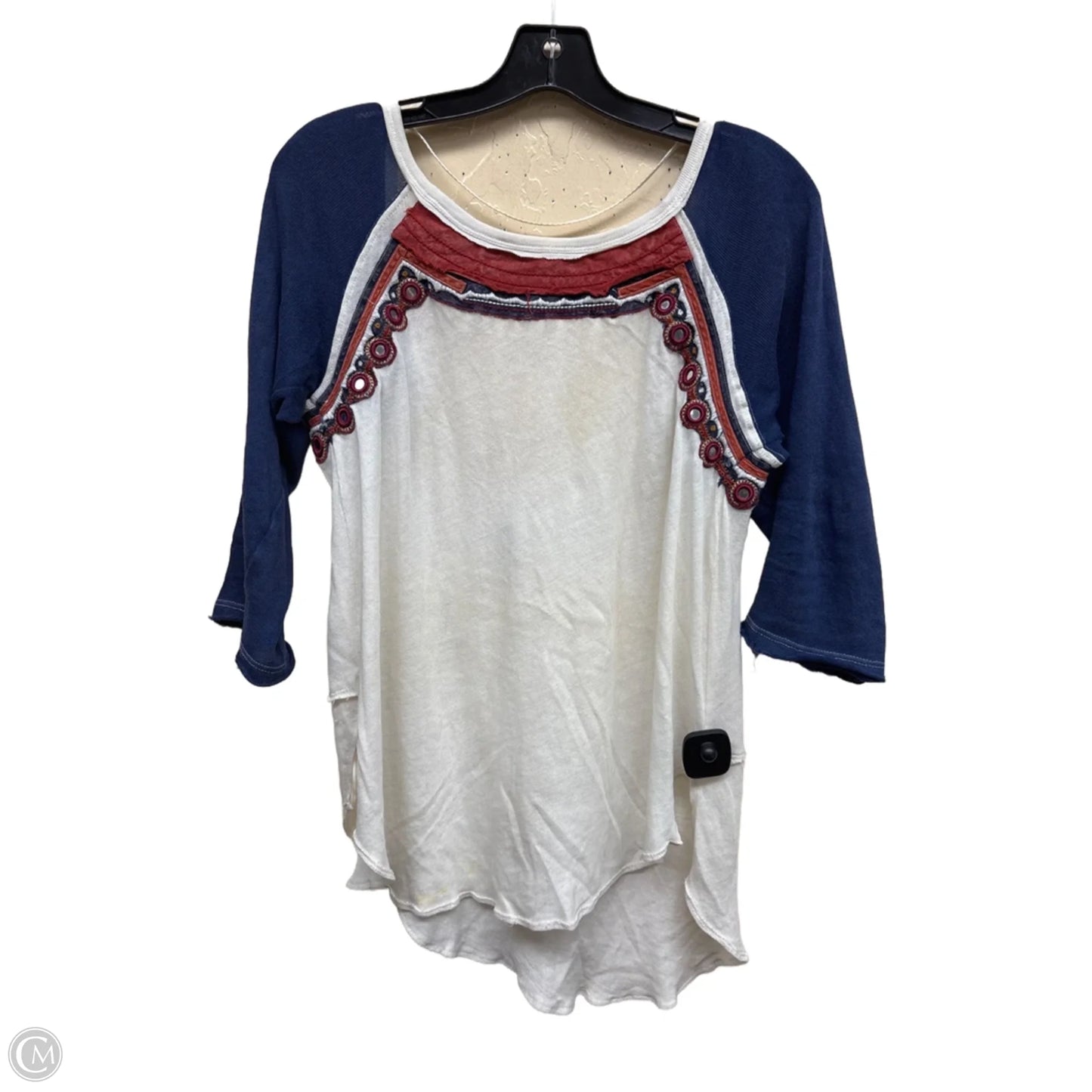 Top Long Sleeve By Free People In Nautical Print, Size: M