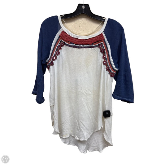 Top Long Sleeve By Free People In Nautical Print, Size: M
