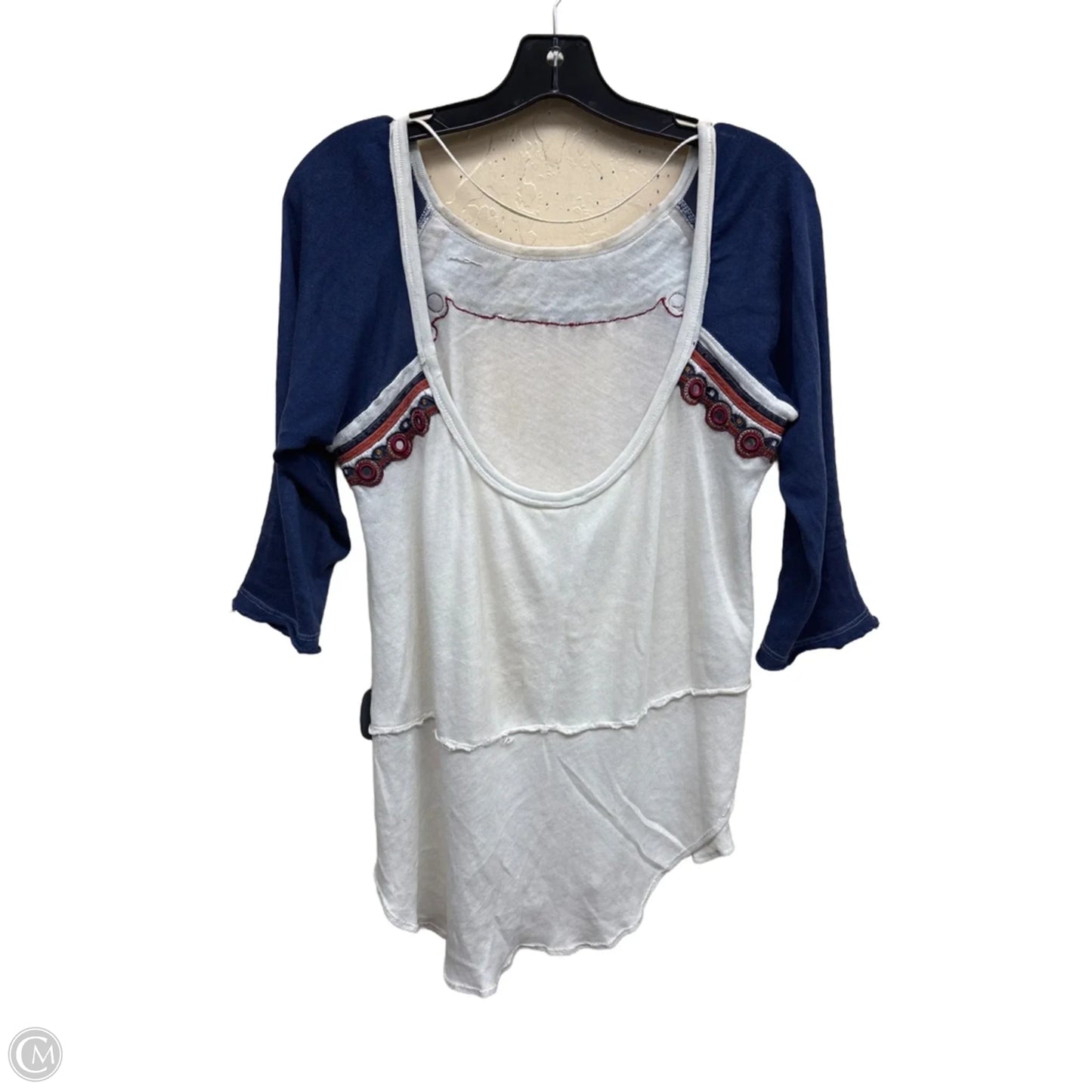 Top Long Sleeve By Free People In Nautical Print, Size: M