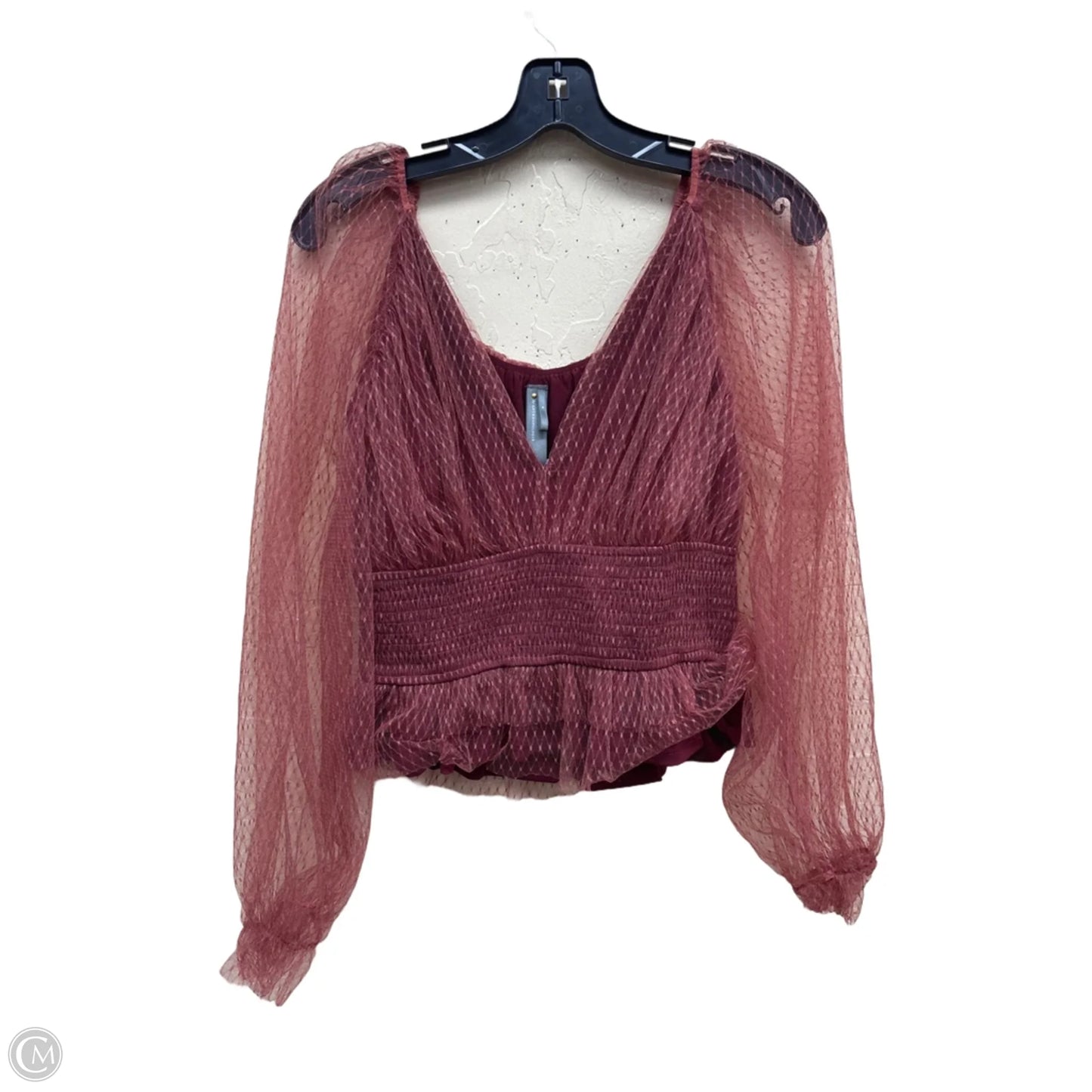 Top Long Sleeve By Anthropologie In Orange, Size: M