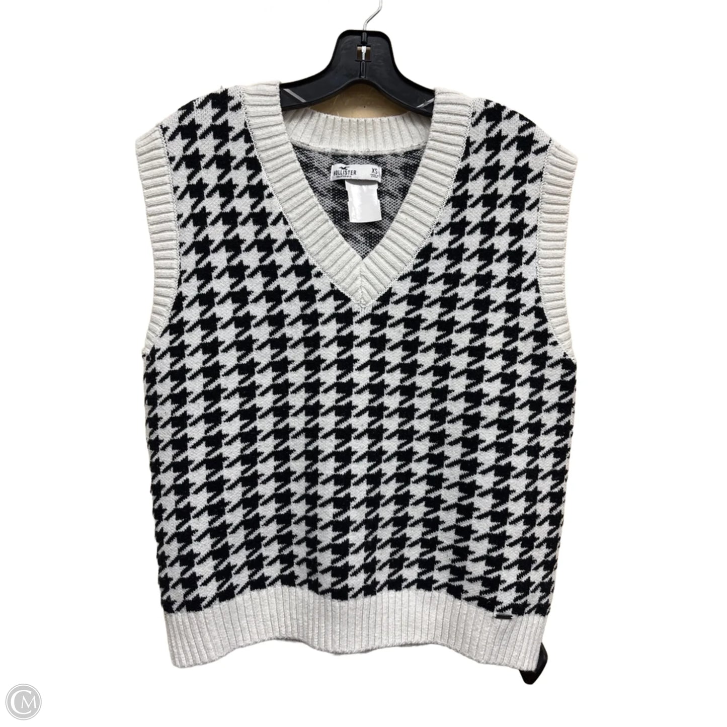 Vest Sweater By Hollister In Black & White, Size: Xs