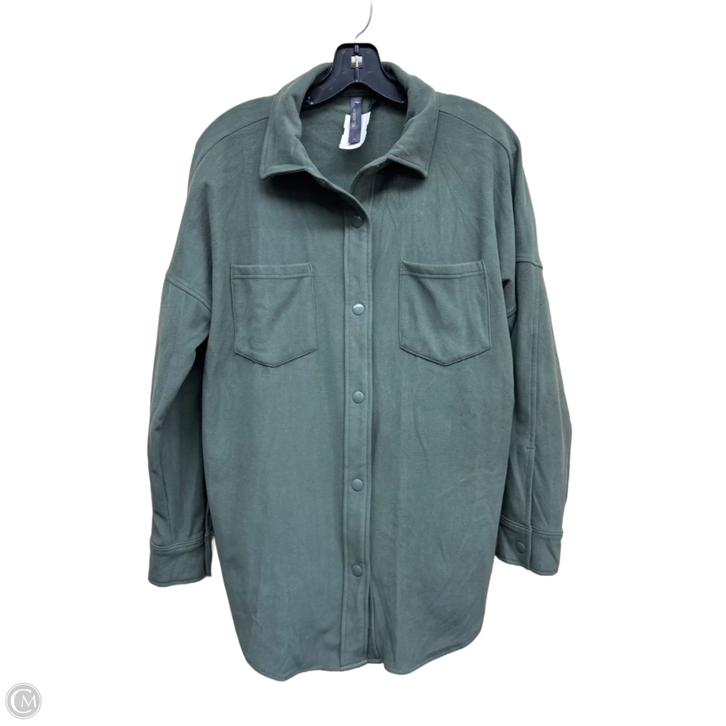 Jacket Shirt By Mondetta In Green, Size: M