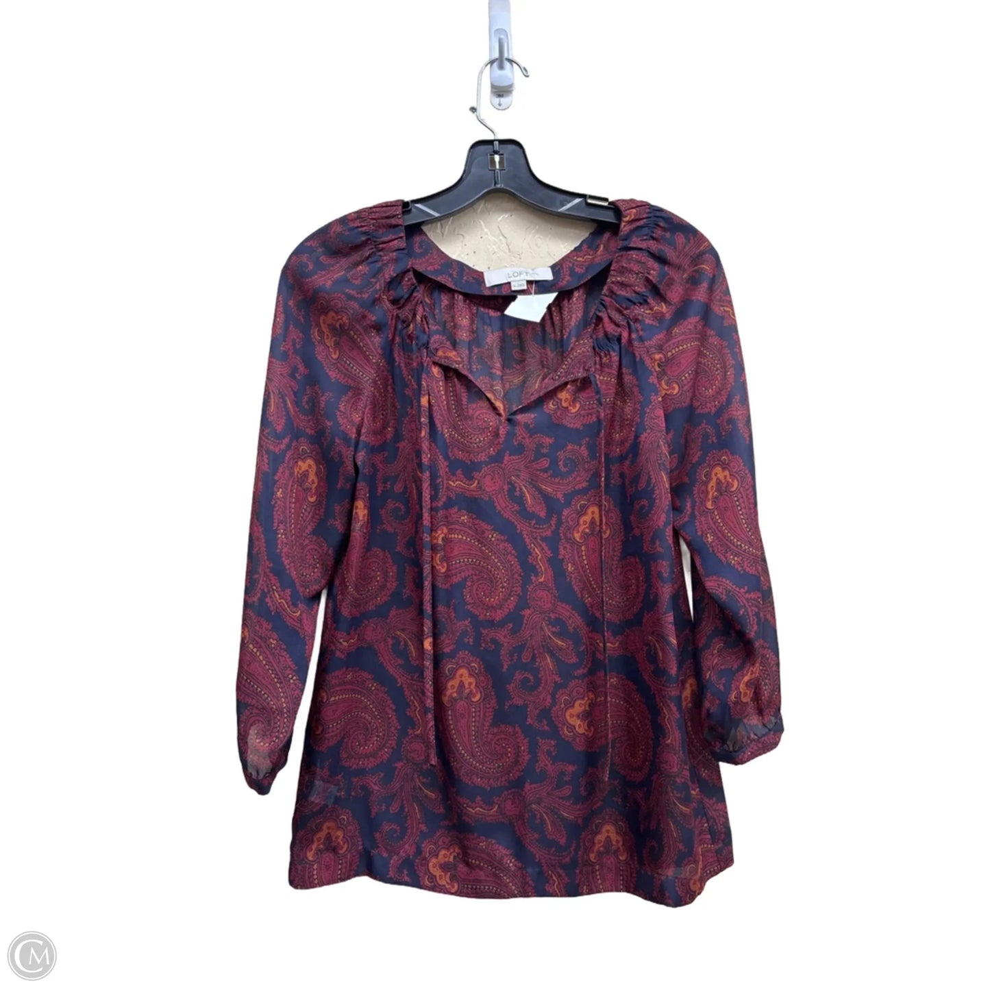 Top Long Sleeve By Loft In Multi-colored, Size: Xs