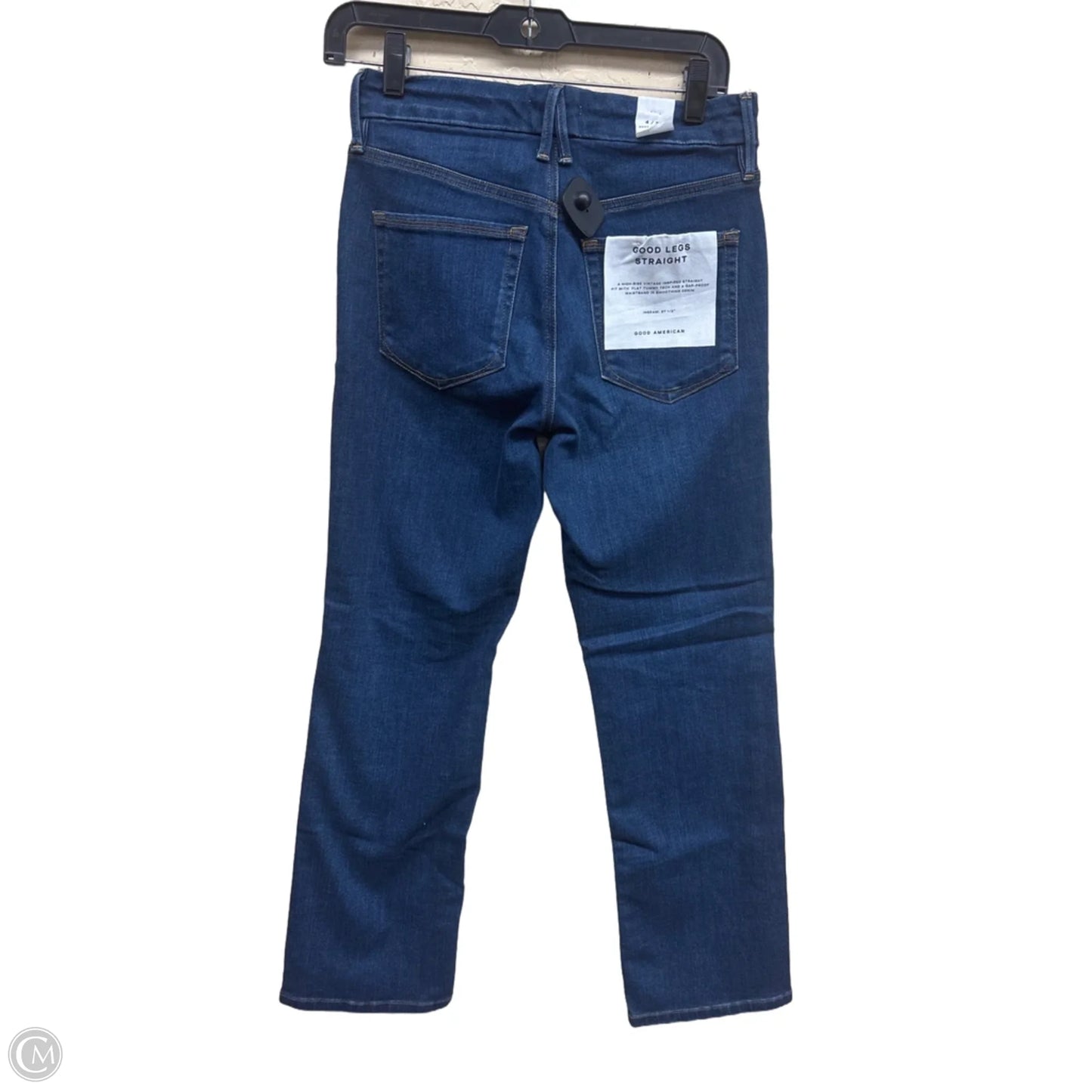 Jeans Straight By Good American In Blue Denim, Size: 4
