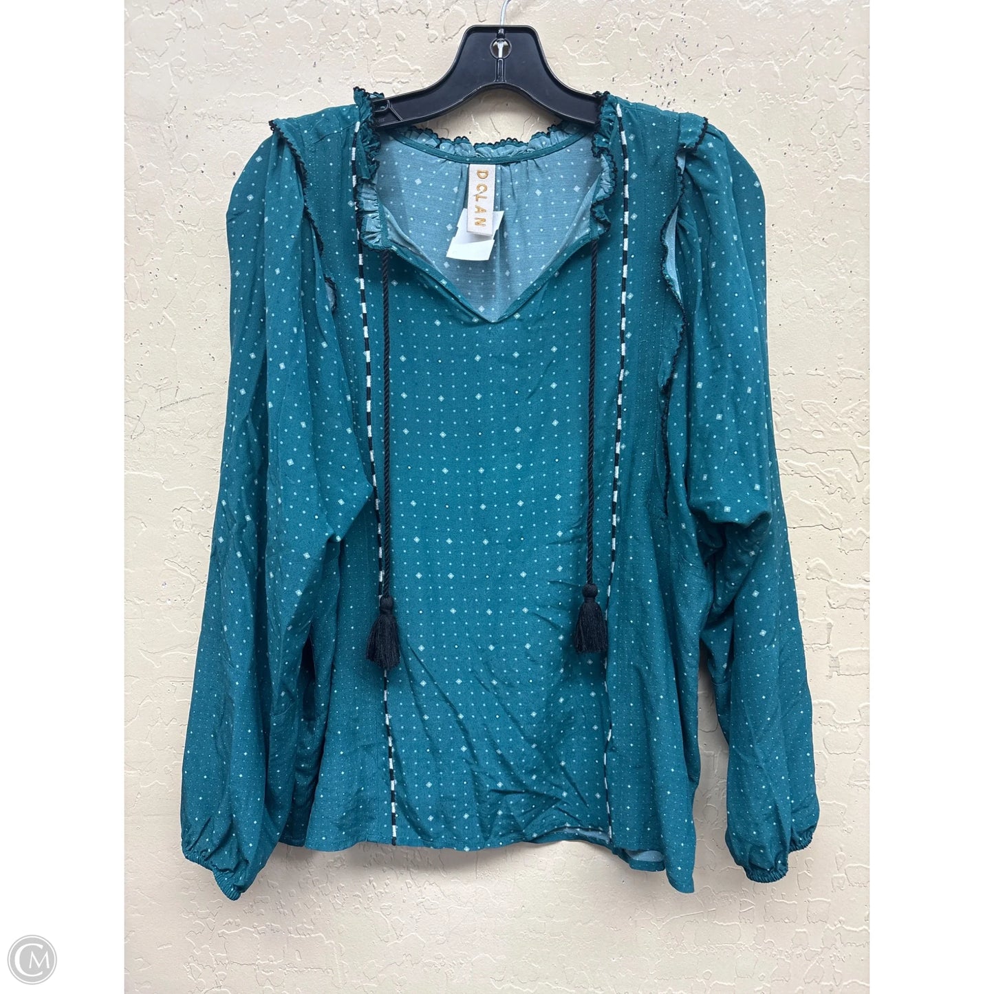 Top Long Sleeve By Dolan Left Coast In Teal