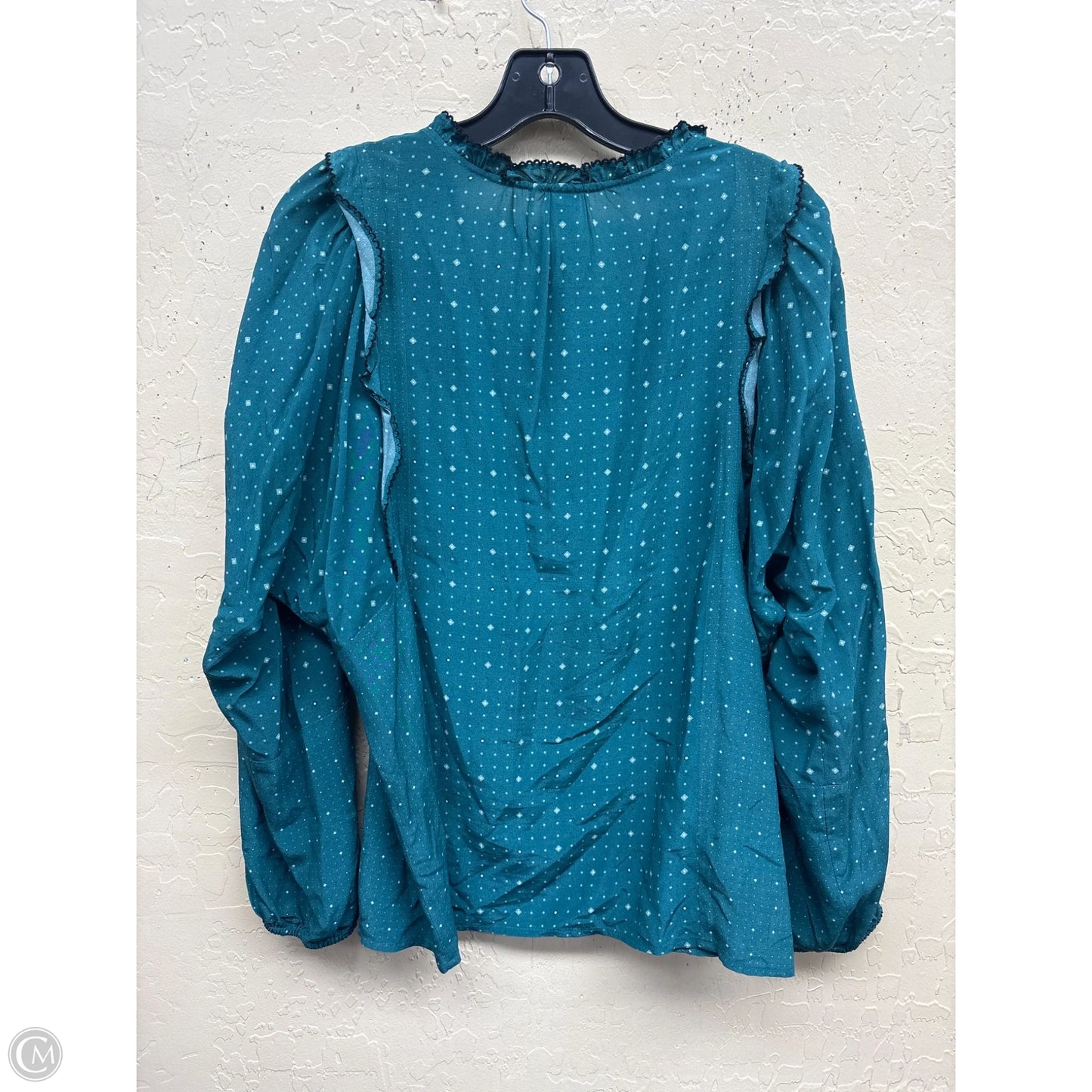 Top Long Sleeve By Dolan Left Coast In Teal