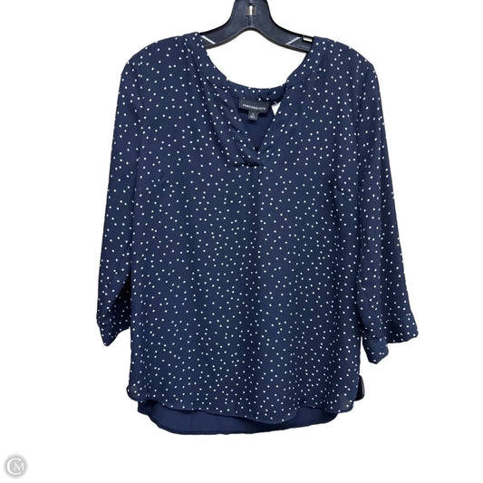 Top Long Sleeve By Fortune & Ivy In Polkadot Pattern, Size: M