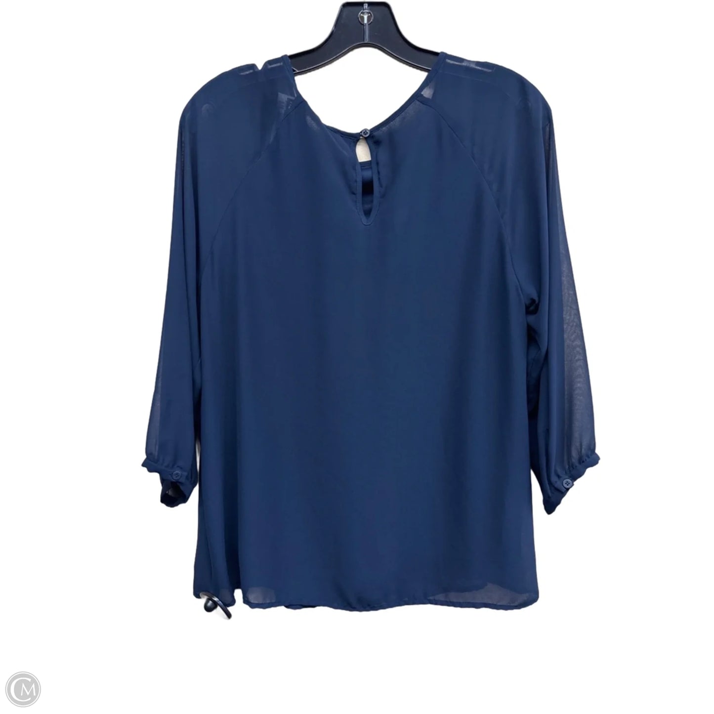Top Long Sleeve By Collective Concepts In Blue, Size: M