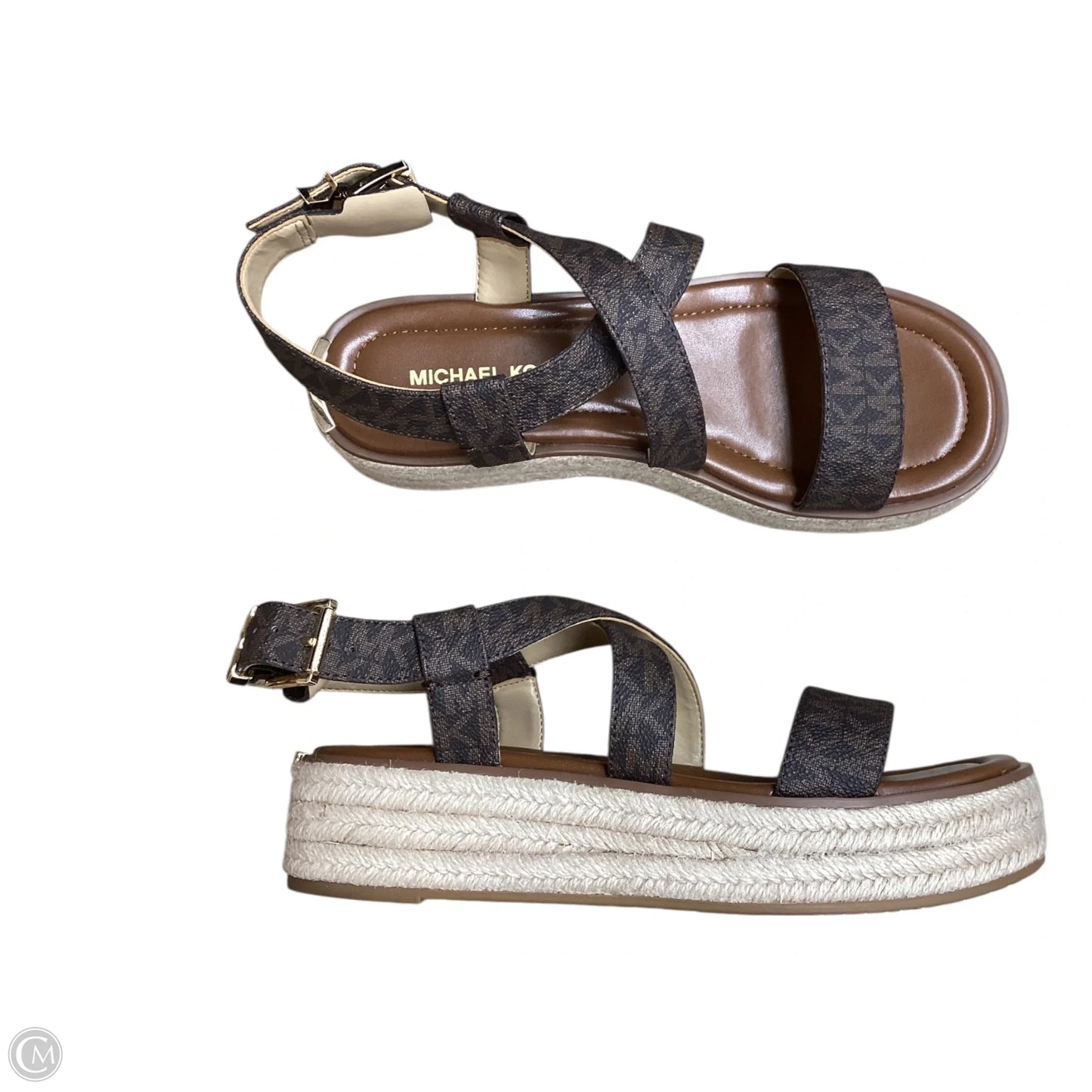 Sandals Flats By Michael By Michael Kors In Brown, Size: 7.5