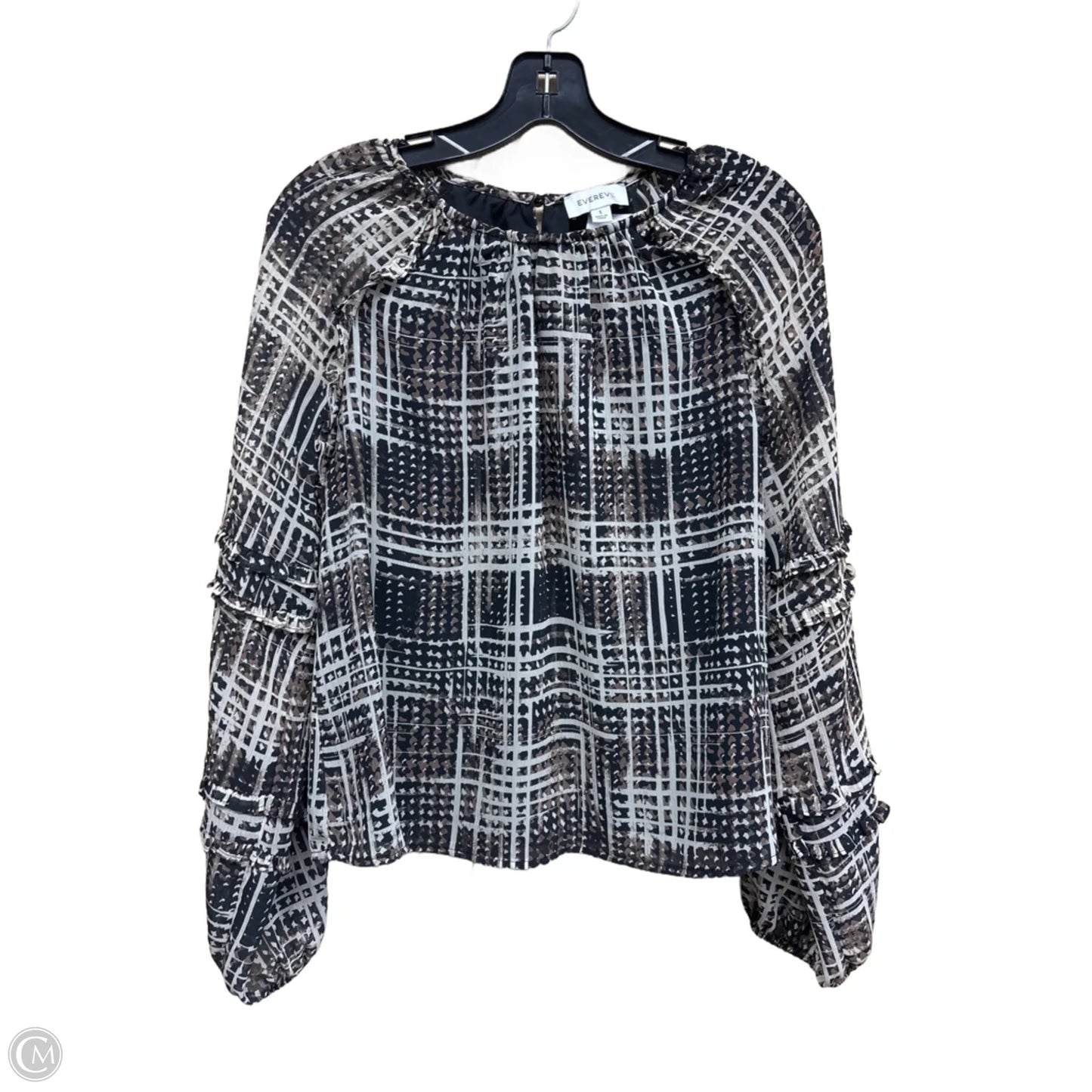 Top Long Sleeve By Evereve In Multi-colored, Size: S