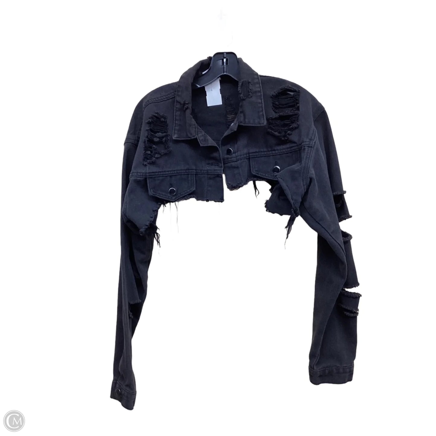 Jacket Denim By Clothes Mentor In Black, Size: Xl