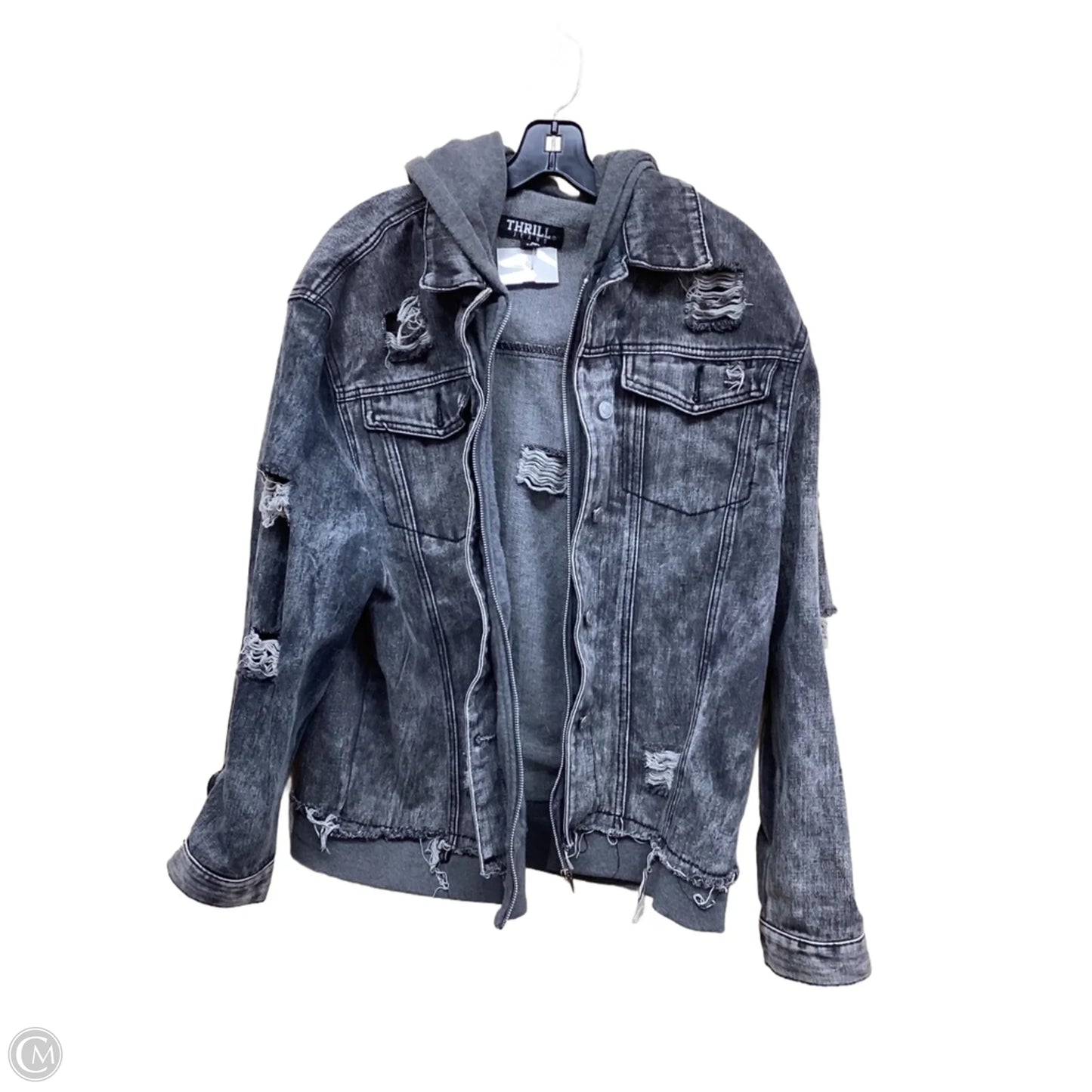 Jacket Denim By Clothes Mentor In Black Denim, Size: 2x