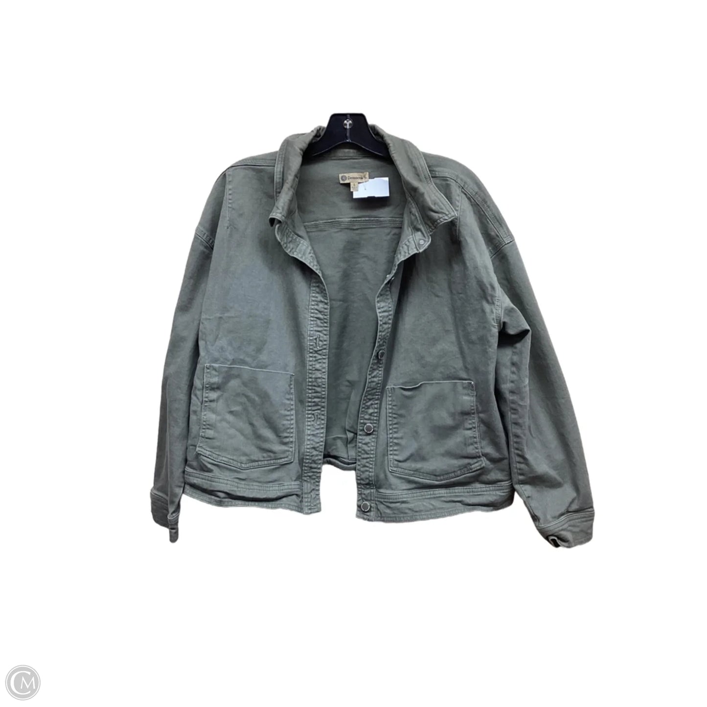 Jacket Denim By Democracy In Green Denim, Size: L