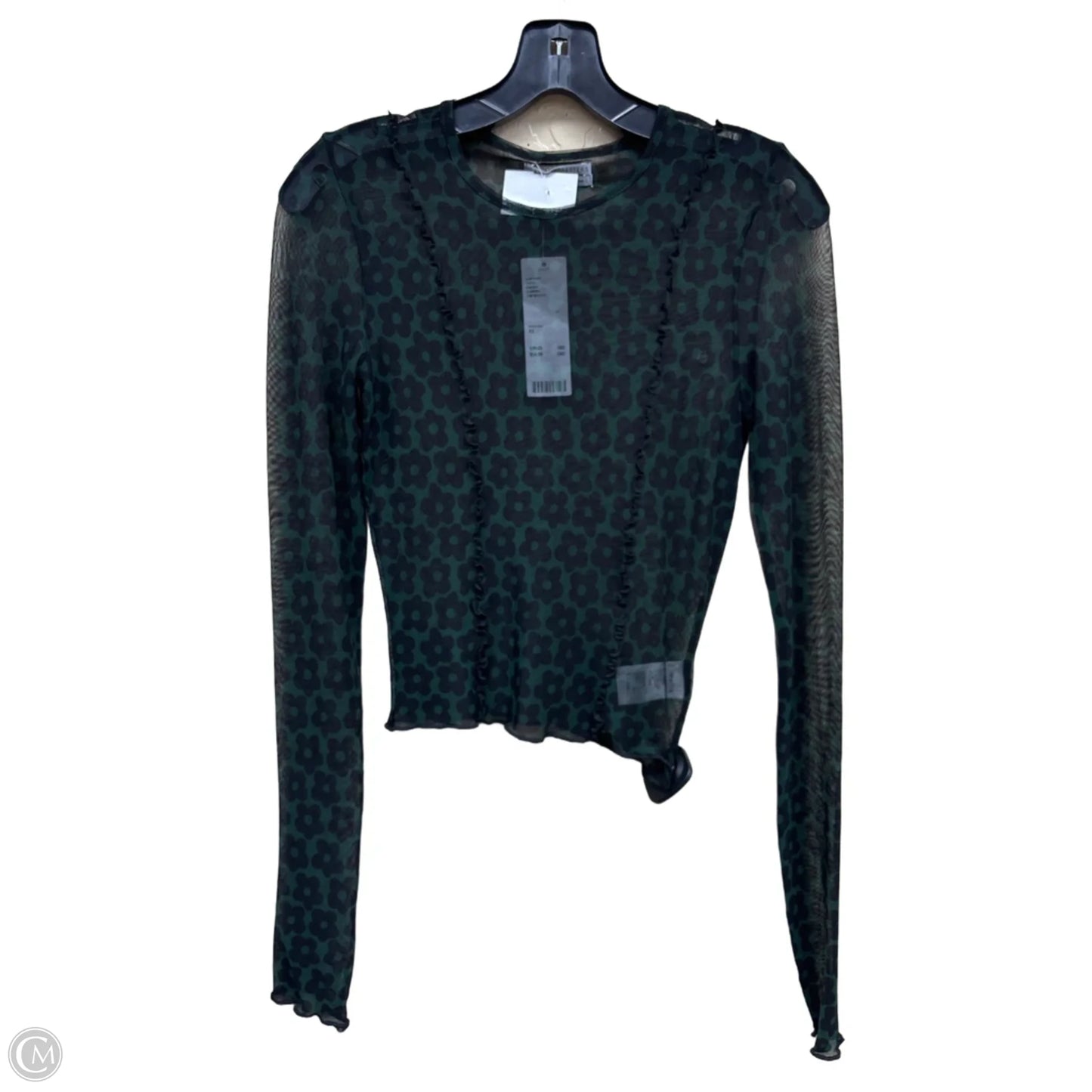 Top Long Sleeve By Urban Outfitters In Black & Green, Size: Xs