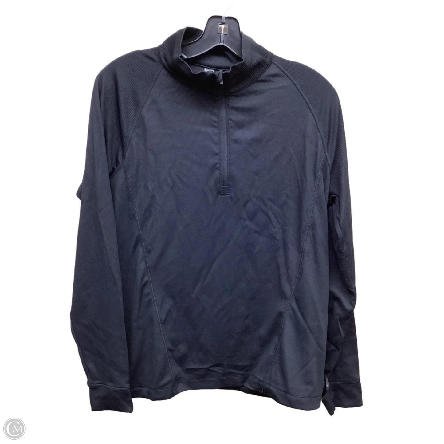 Athletic Top Long Sleeve Collar By Mondetta In Black, Size: L