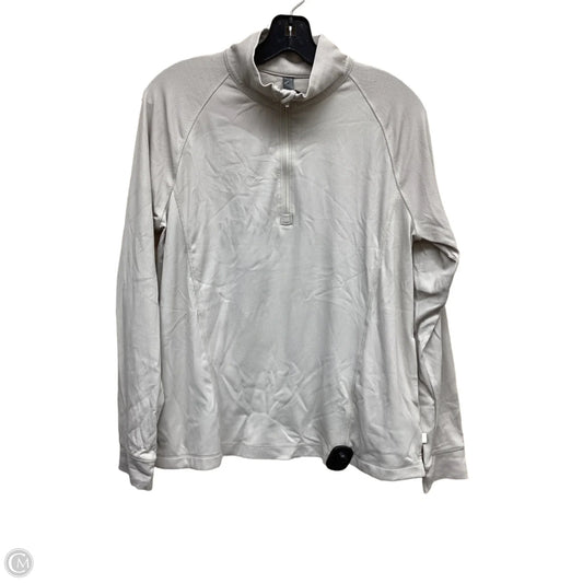 Athletic Top Long Sleeve Collar By Mondetta In Tan, Size: L