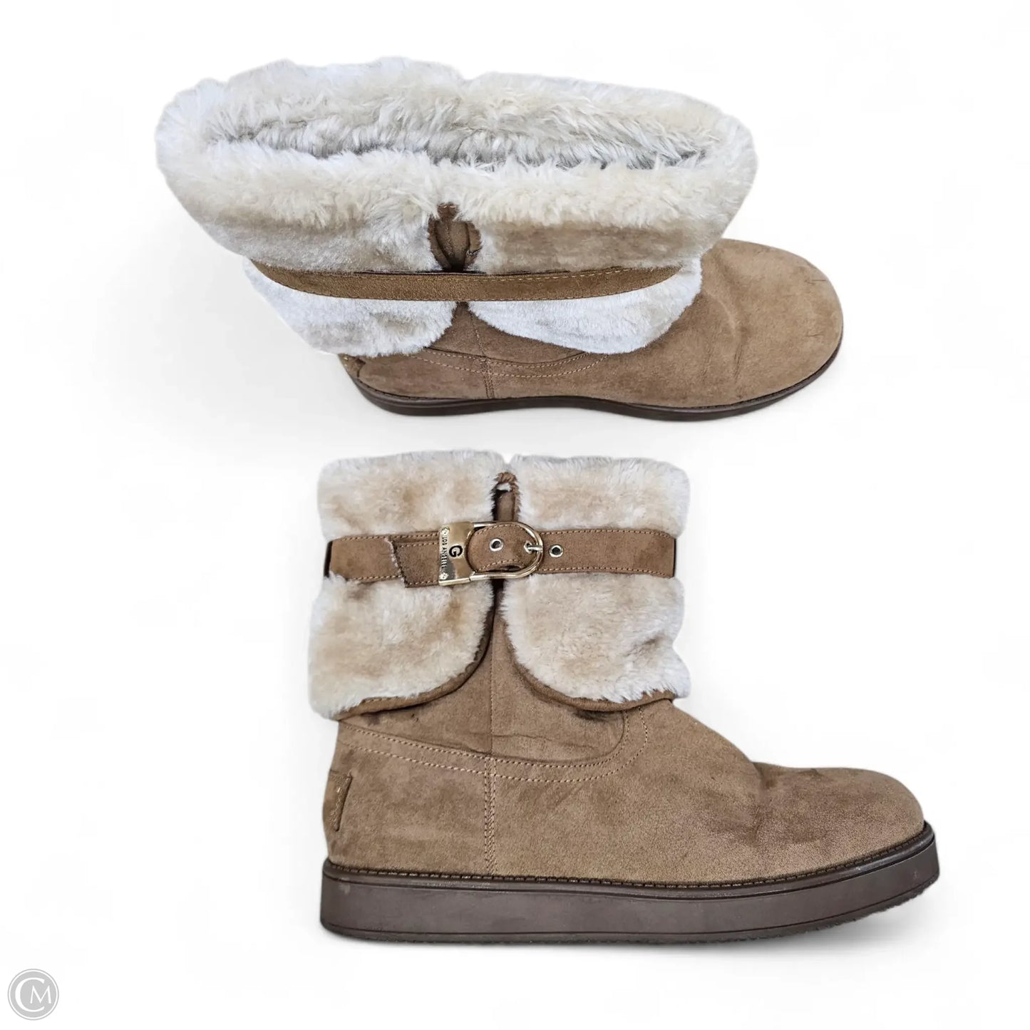 Boots Ankle Flats By Guess In Brown, Size: 8.5