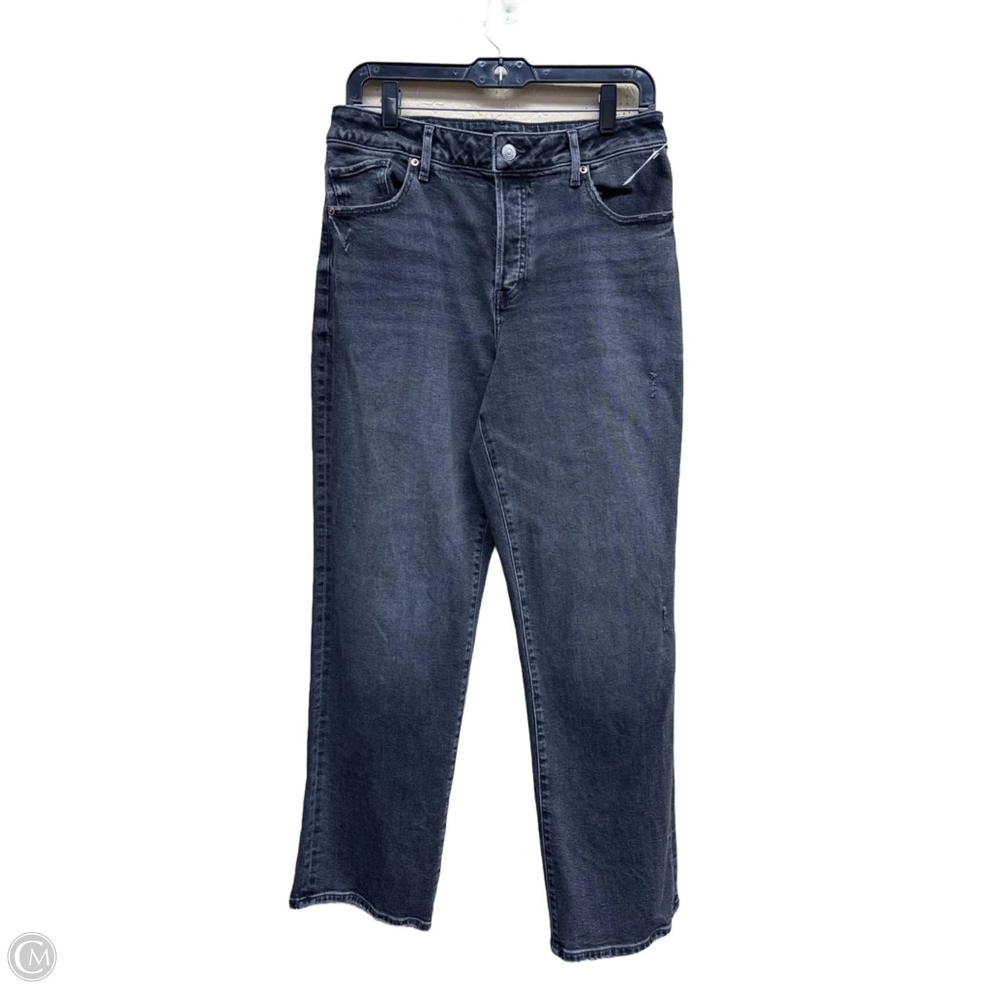 Jeans Straight By Express In Black Denim, Size: 8