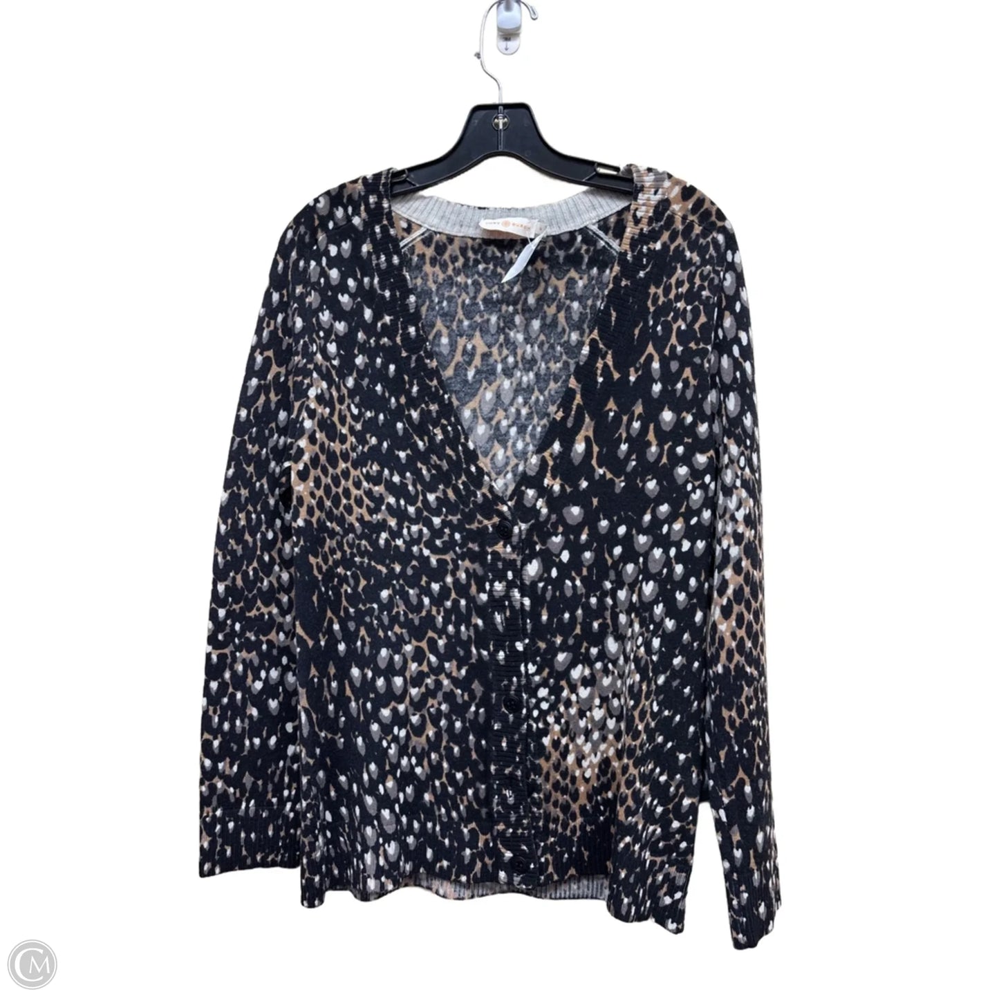 Sweater Cardigan Designer By Tory Burch In Animal Print, Size: M