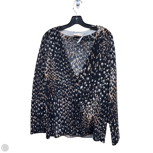 Sweater Cardigan Designer By Tory Burch In Animal Print, Size: M