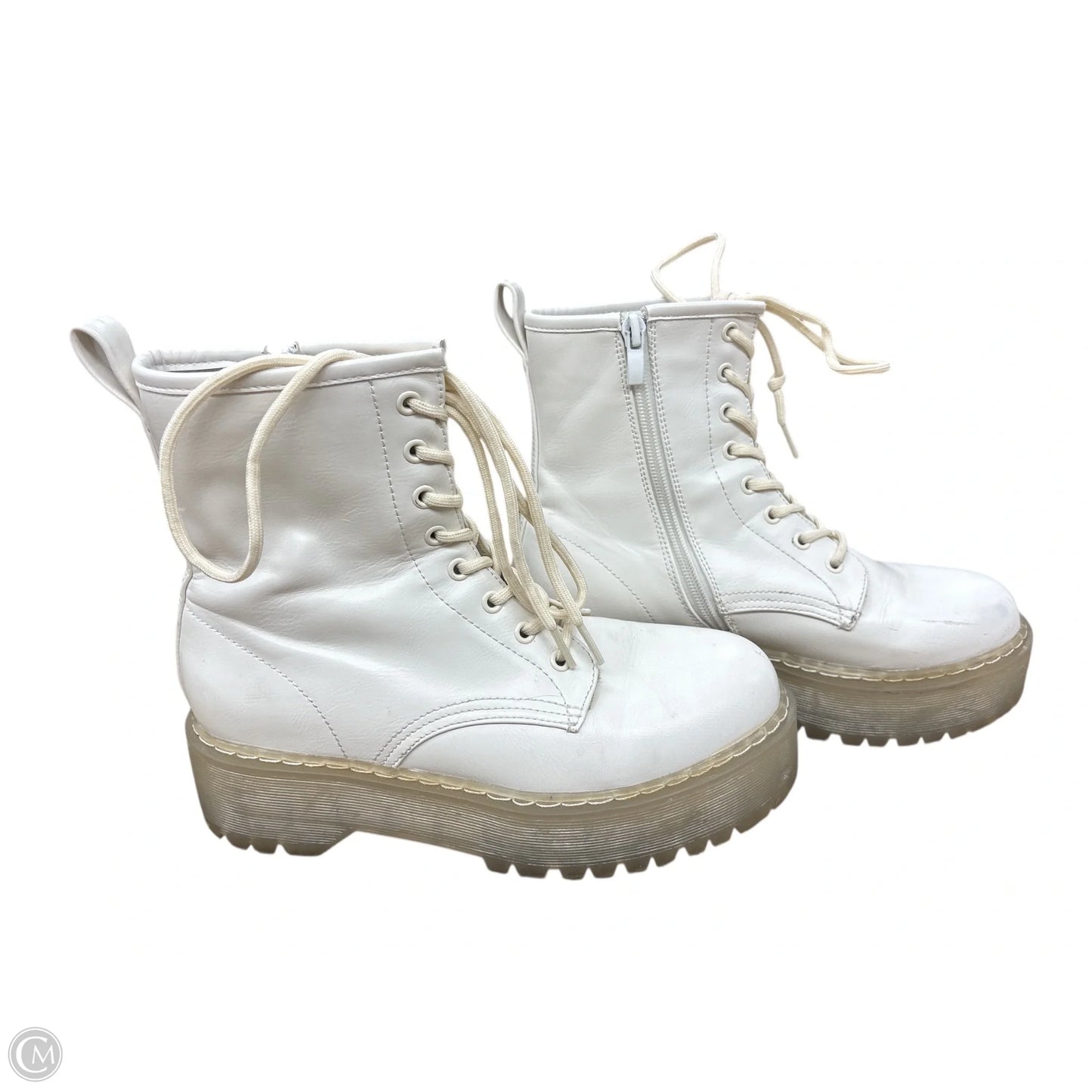 Boots Combat By Steve Madden In White, Size: 7