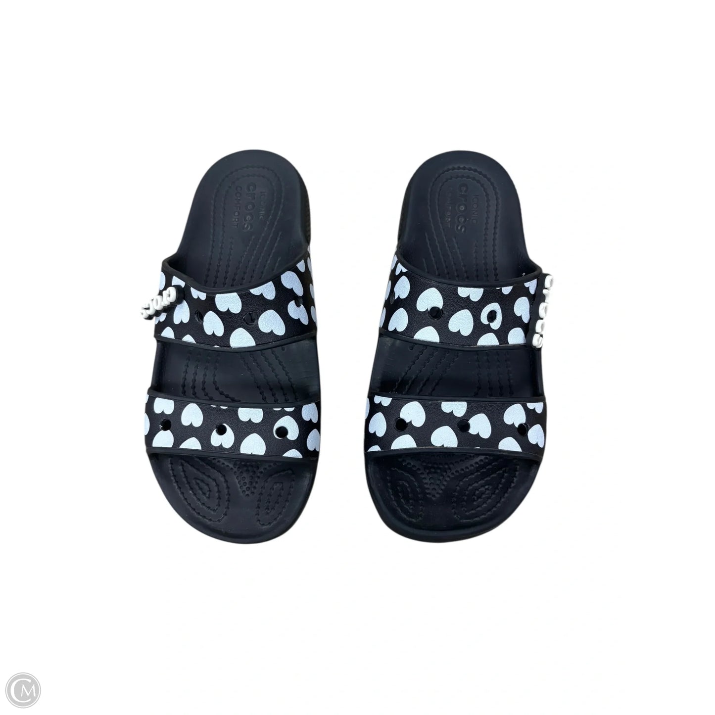 Sandals Flats By Crocs In Black, Size: 7