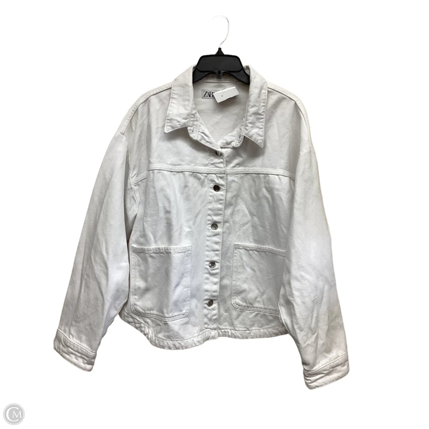 Jacket Denim By Zara In White, Size: 0
