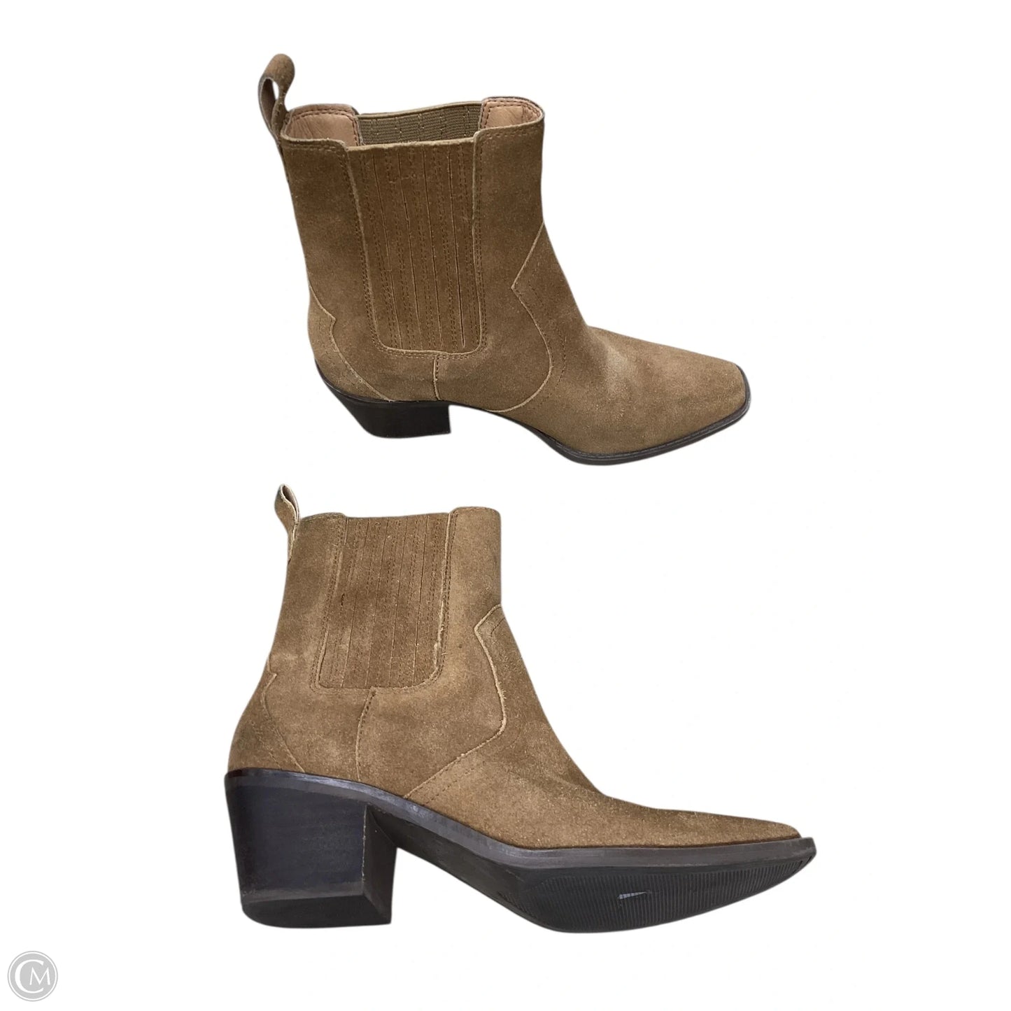 Boots Ankle Heels By Crown Vintage In Brown, Size: 6.5