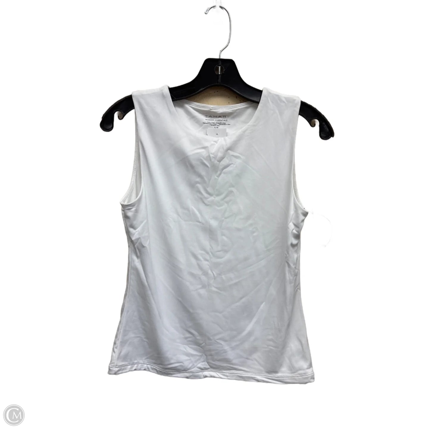 Top Sleeveless By Tahari By Arthur Levine In White, Size: S