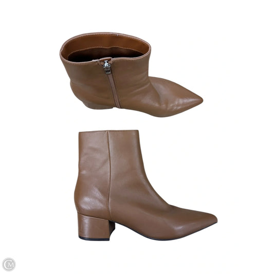 Boots Ankle Heels By Marc Fisher In Brown, Size: 8.5