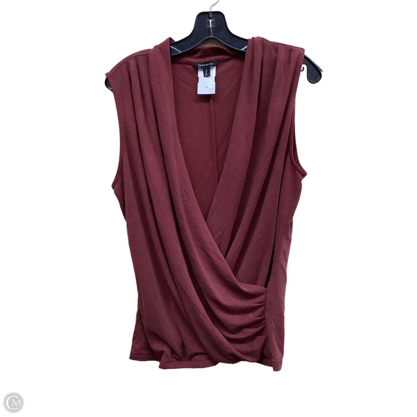 Top Sleeveless By Banana Republic In Maroon, Size: L