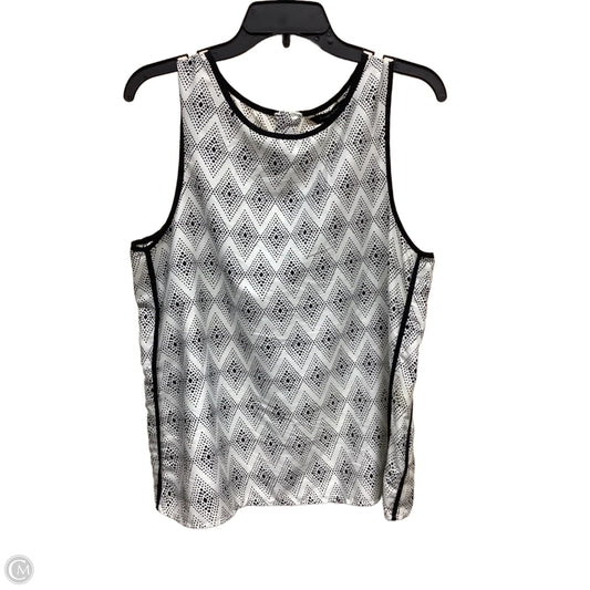 Top Sleeveless By Banana Republic In Black & White, Size: L