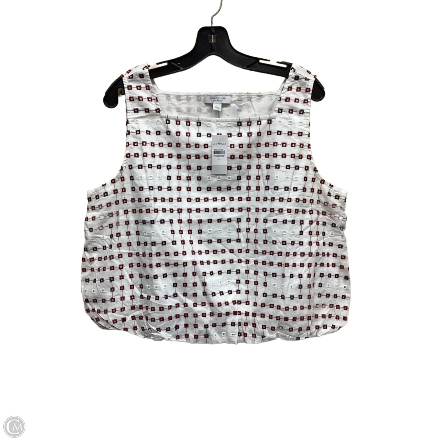 Top Sleeveless By Ann Taylor In White, Size: L