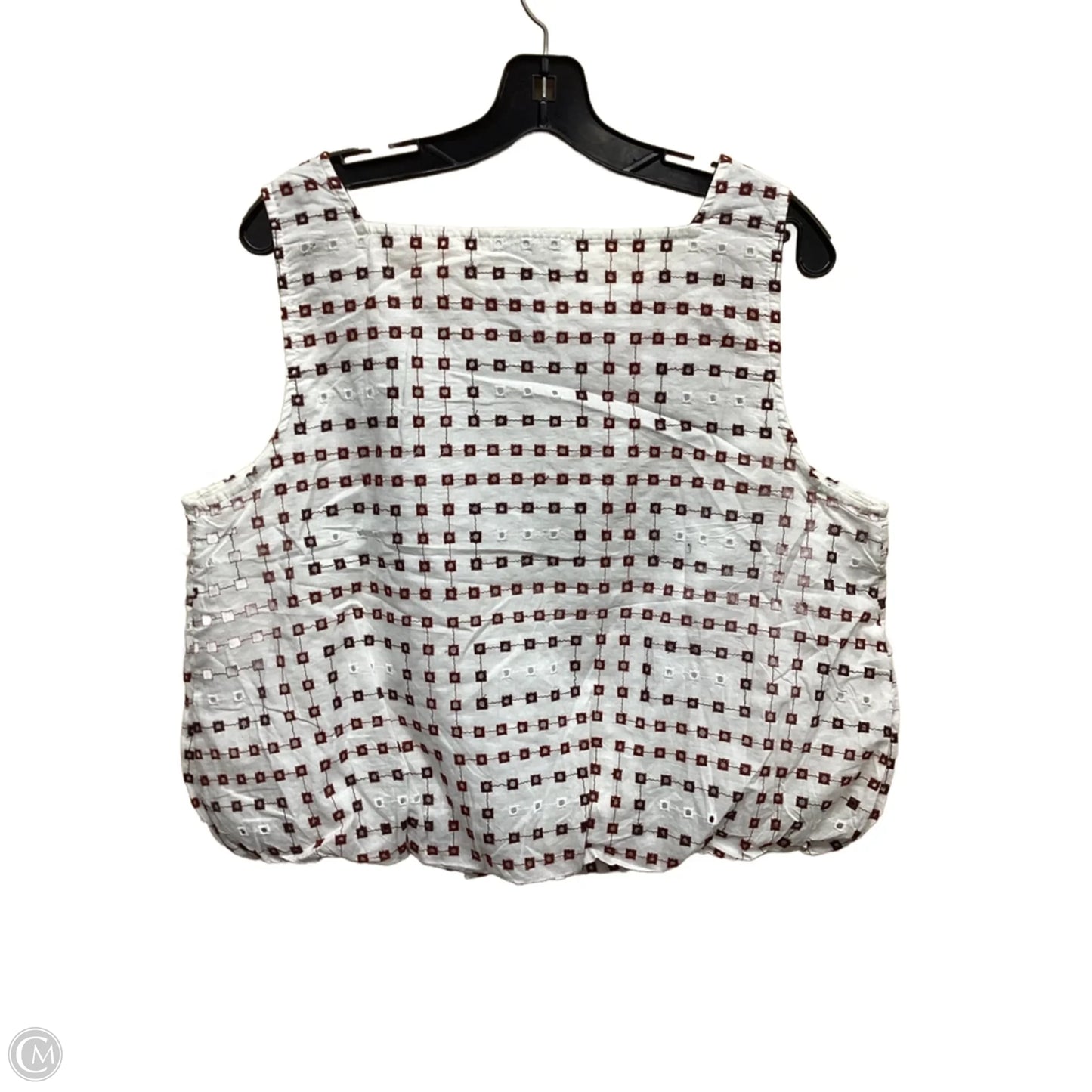 Top Sleeveless By Ann Taylor In White, Size: L