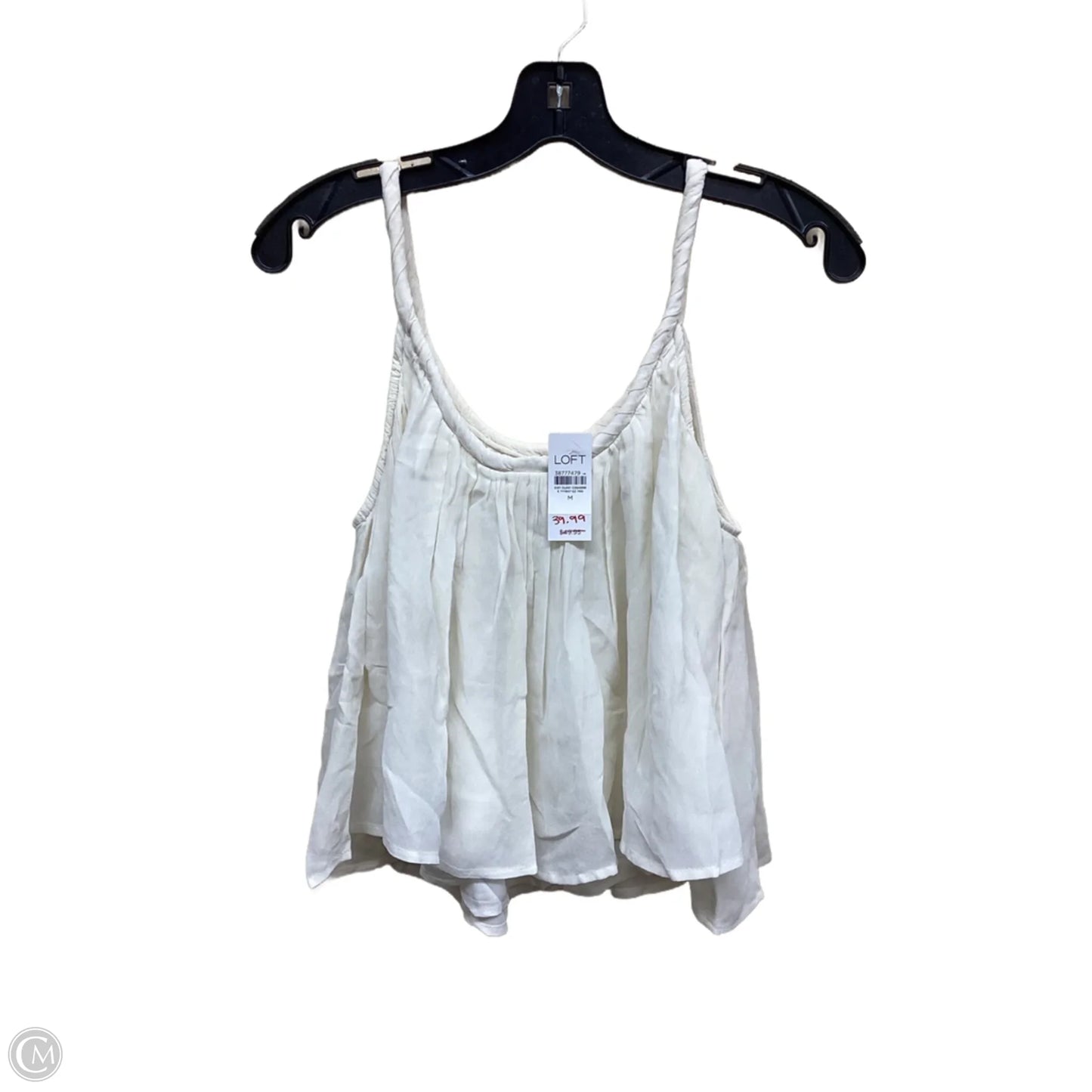 Top Sleeveless By Loft In Cream, Size: M