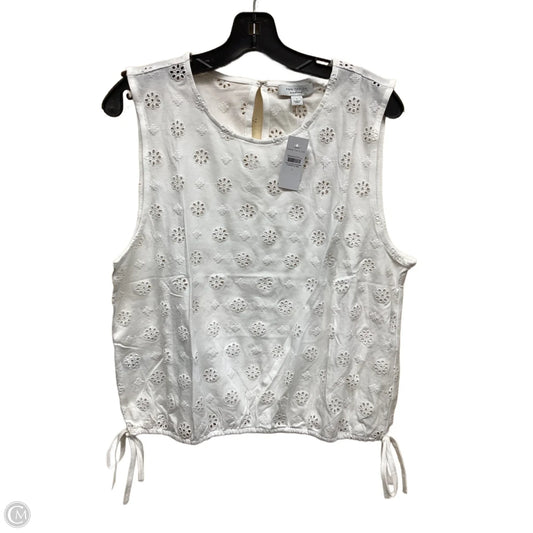 Top Sleeveless By Ann Taylor In White, Size: L