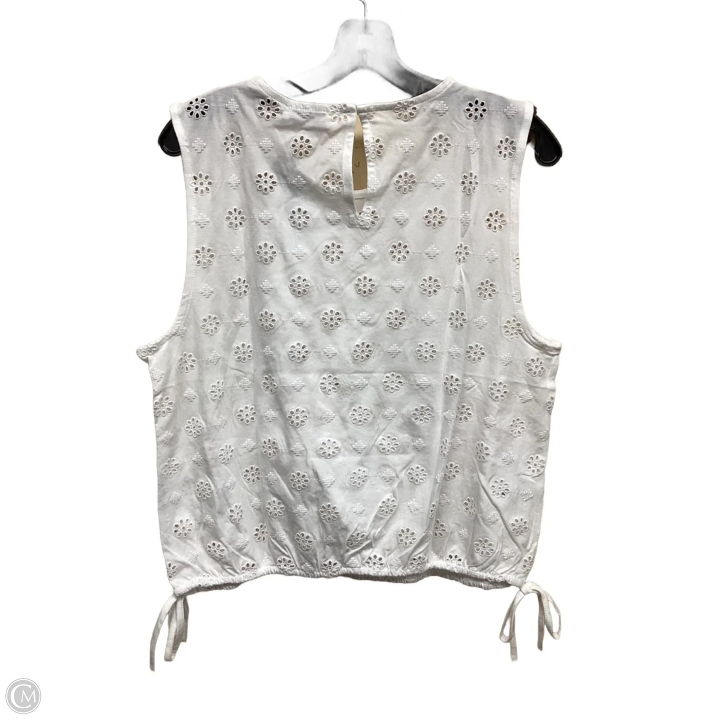 Top Sleeveless By Ann Taylor In White, Size: L
