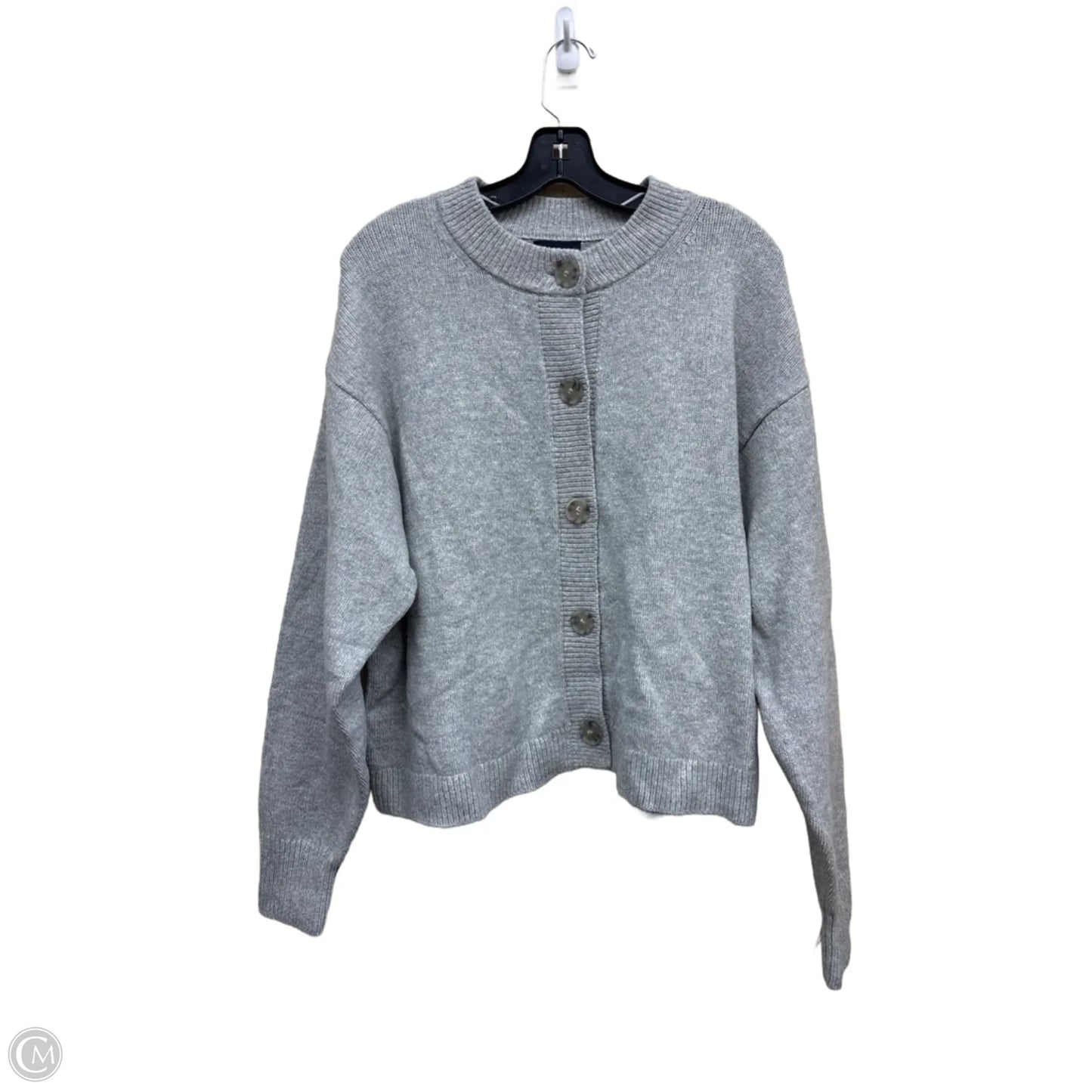 Sweater Cardigan By Gap In Grey, Size: M