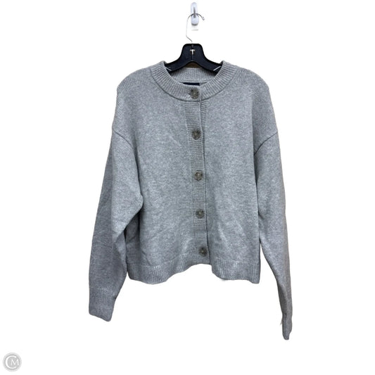 Sweater Cardigan By Gap In Grey, Size: M