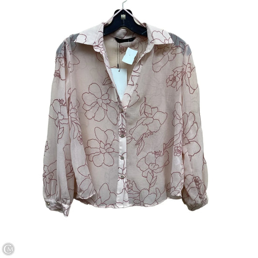 Top Long Sleeve By Zara In Pink, Size: S
