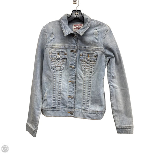 Jacket Denim By True Religion In Blue Denim, Size: L